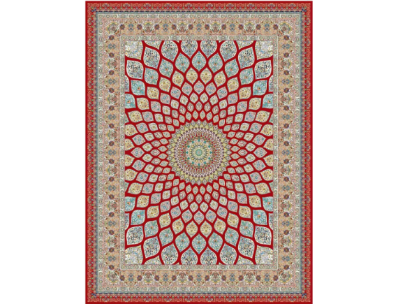 فرش 1200 شانه برجسته تراکم 3600 - کد 6149 - زمینه روناسی